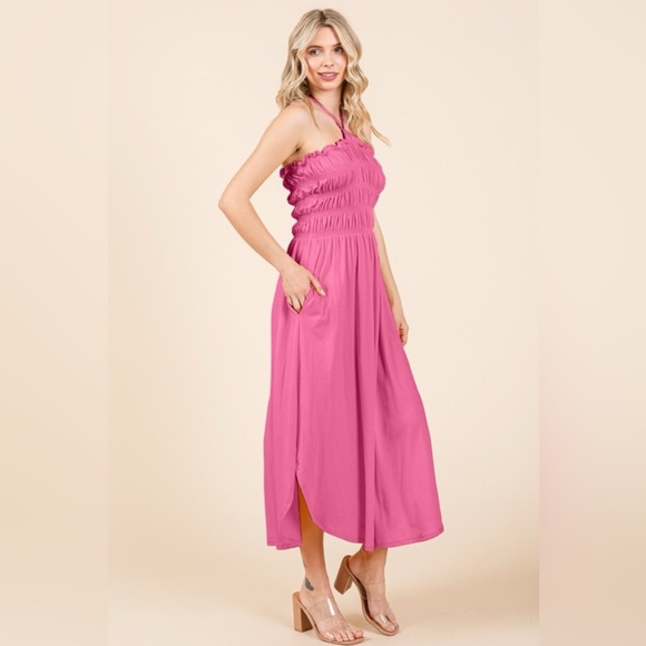 Culture Code Tie Back Shirring Dress with Pockets 10010022493 - Picture 3 of 3